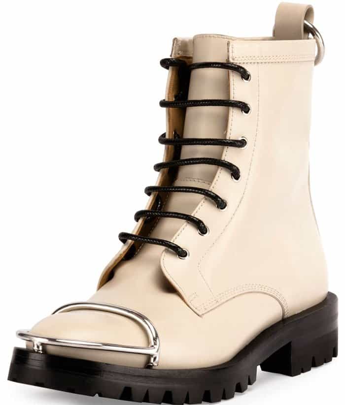 Alexander Wang "Lyndon" Leather Boots Bone