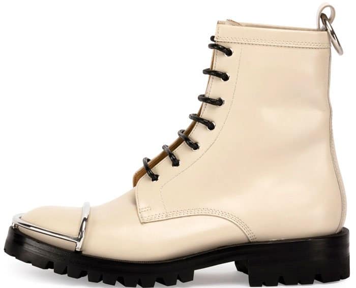 Alexander Wang "Lyndon" Leather Boots Bone