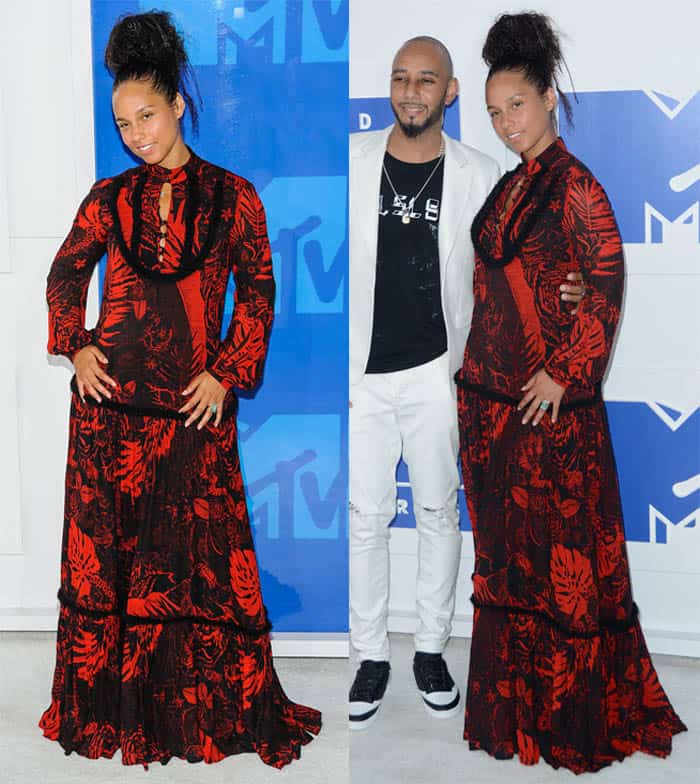 Swizz Beatz and Alicia Keys attend the 2016 MTV Video Music Awards