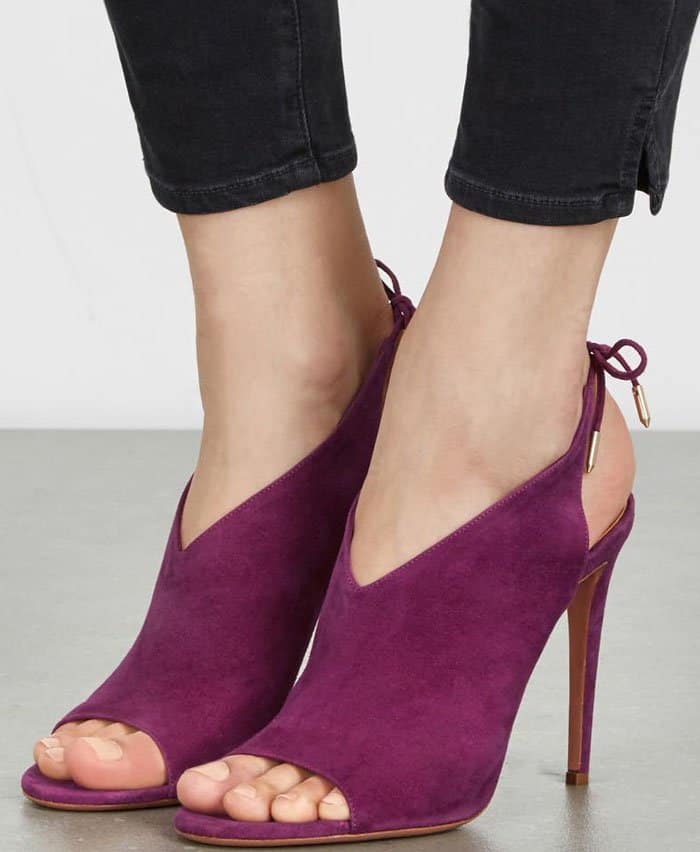 Aquazzura "Ami" Sandals Plum