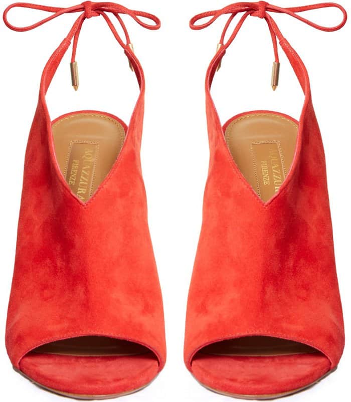 Aquazzura "Ami" Sandals Red