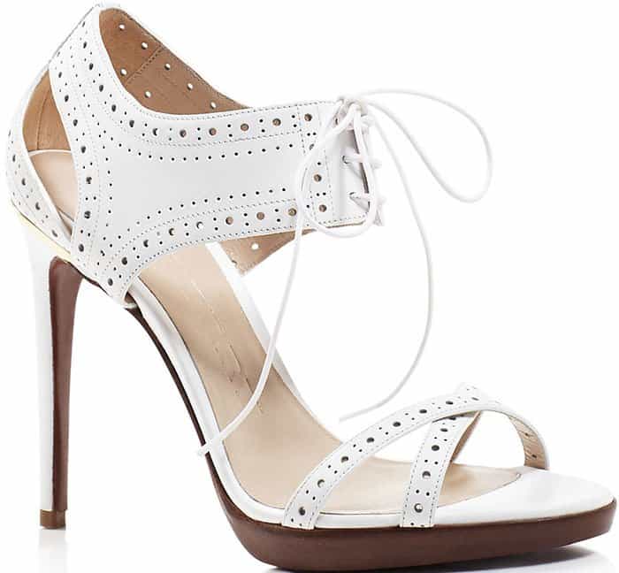 Burberry "Gauld" High Heel Lace-Up Sandals