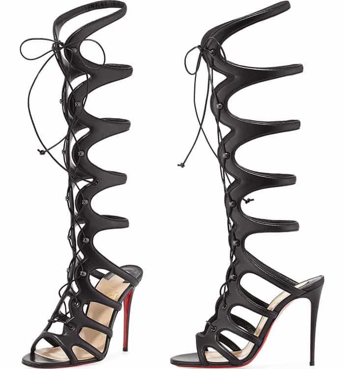 Christian Louboutin Amazoula Knee-High Gladiator Sandals