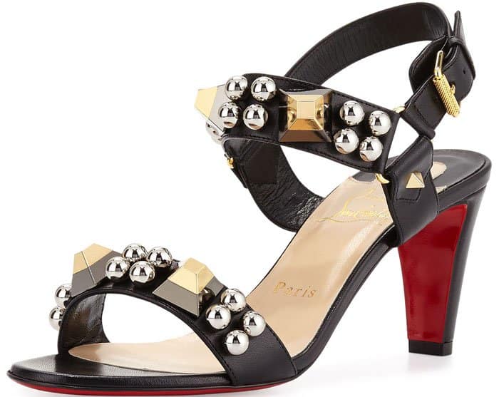 Black Christian Louboutin "Pyrabubble" 100mm Sandals