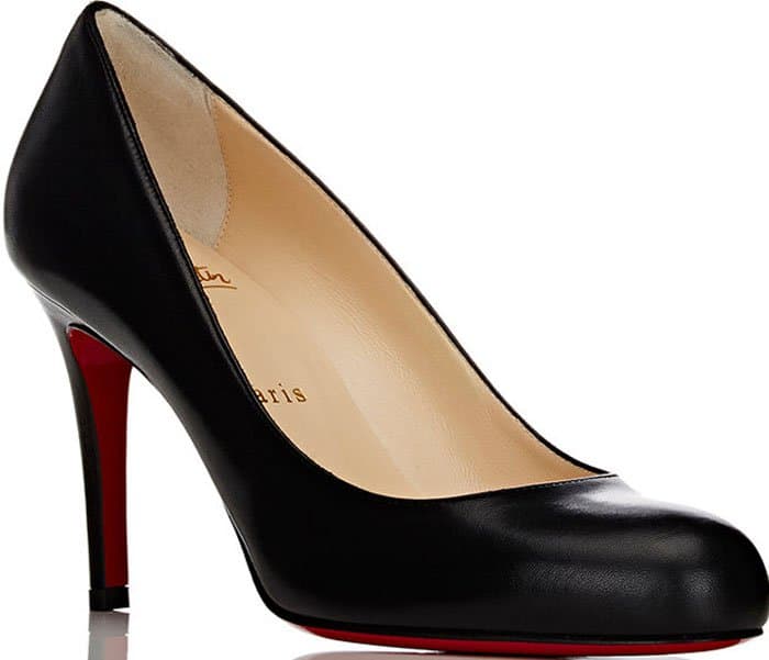 Black Christian Louboutin Simple Round-Toe Pumps