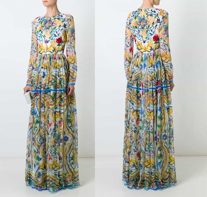 Dolce & Gabbana Majolica Print Long Dress