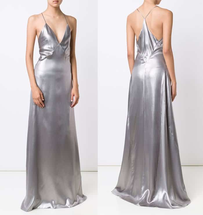 Galvan Satin Maxi Dress