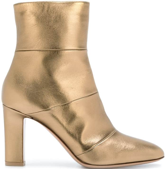 Gold Gianvito Rossi "Brandy" Ankle Boots