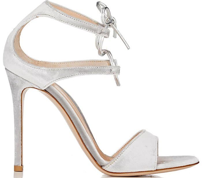 Gianvito Rossi "Darcy" Double-Strap Sandals Silver