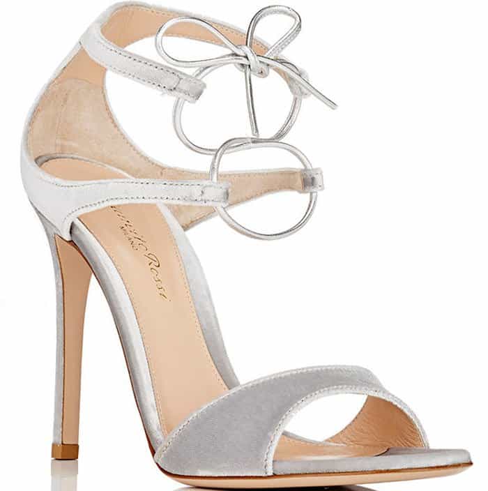 Gianvito Rossi "Darcy" Double-Strap Sandals Silver