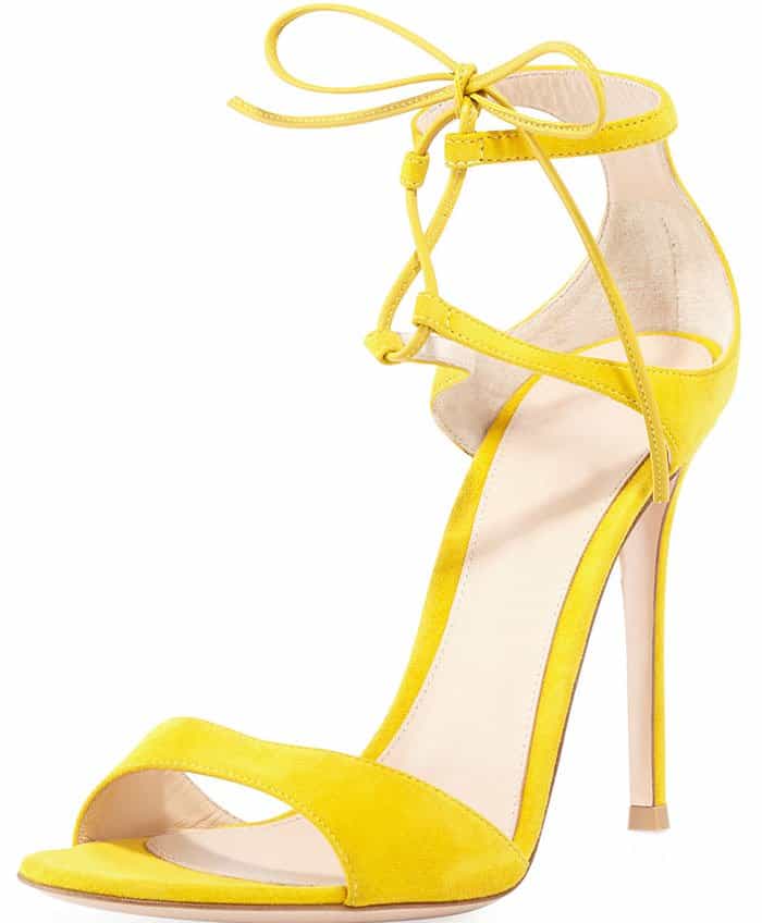 Gianvito Rossi "Darcy" Double-Strap Sandals Yellow