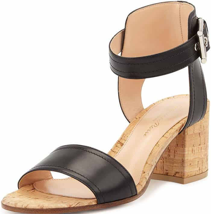 Gianvito Rossi Cork Block Sandals Black