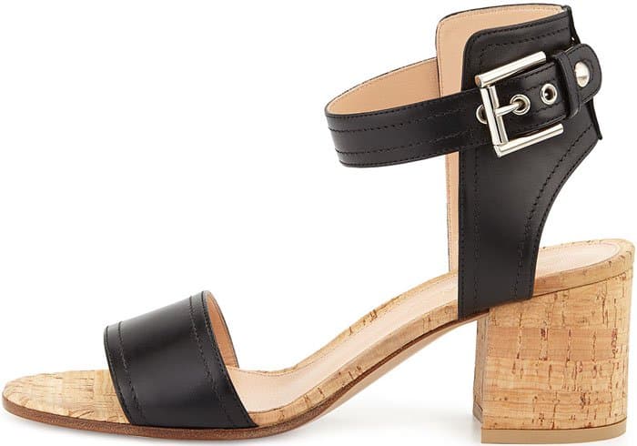 Gianvito Rossi Cork Block Sandals Black