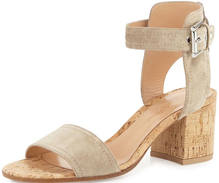 Gianvito Rossi Cork Block Sandals Suede