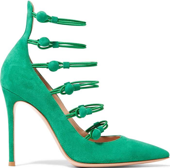 Green Gianvito Rossi "Marquis" Strappy Pumps