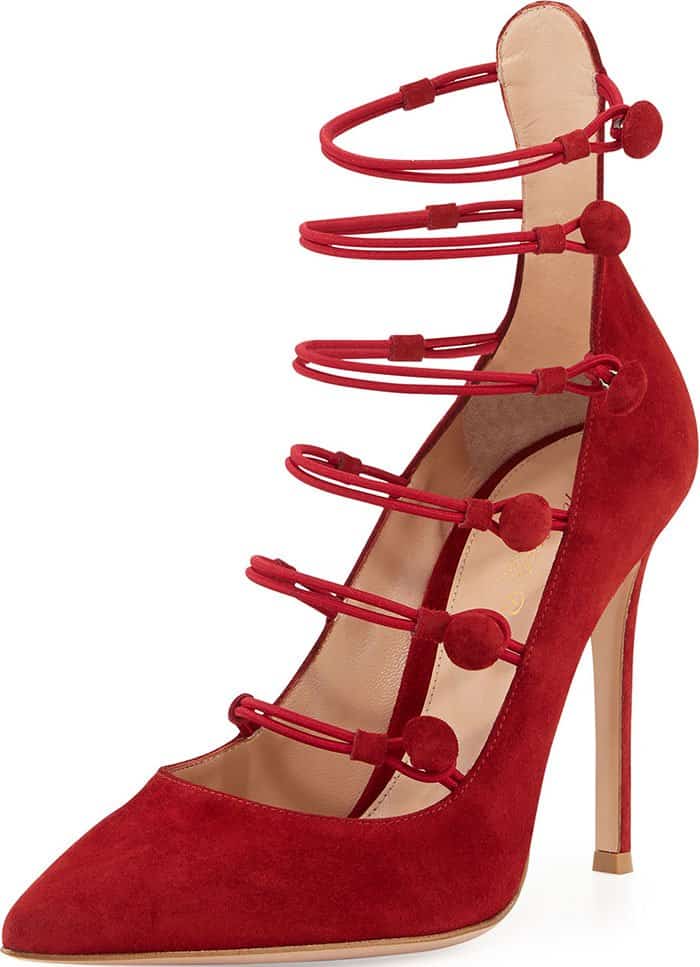 Red Gianvito Rossi "Marquis" Strappy Pumps