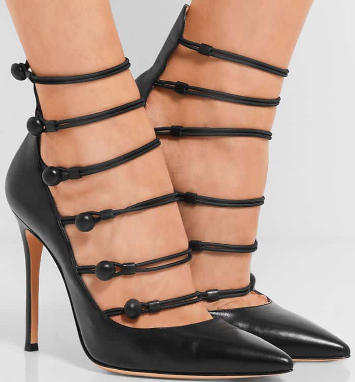 Black Gianvito Rossi "Marquis" Strappy 105mm Pump