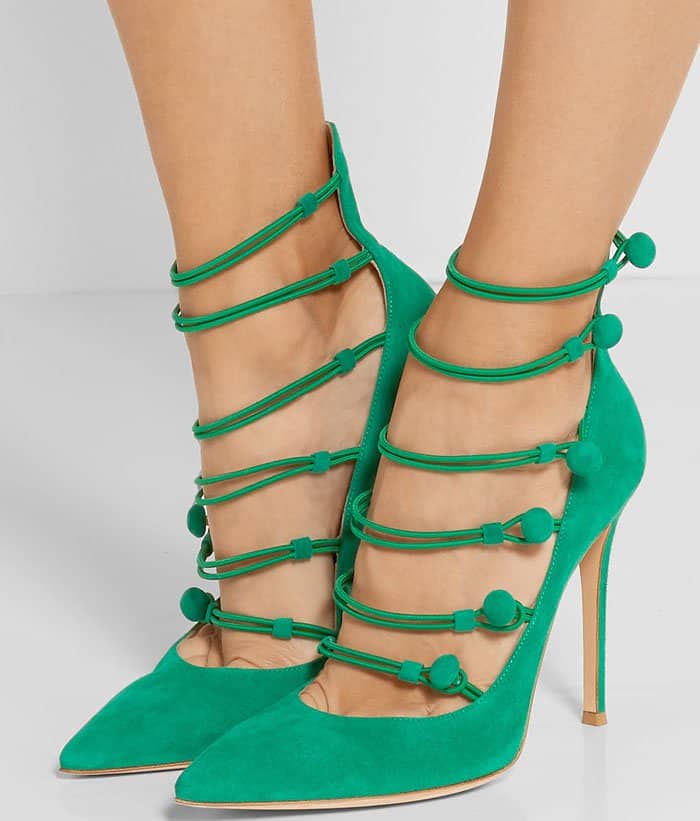 Green Gianvito Rossi "Marquis" Strappy 105mm Pump