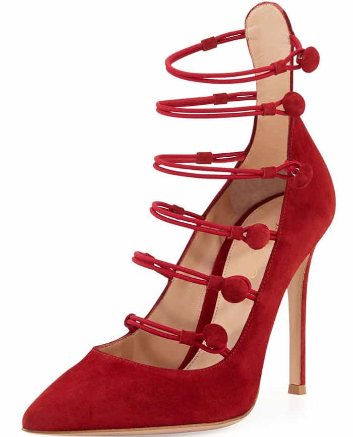 Red Gianvito Rossi "Marquis" Strappy 105mm Pump