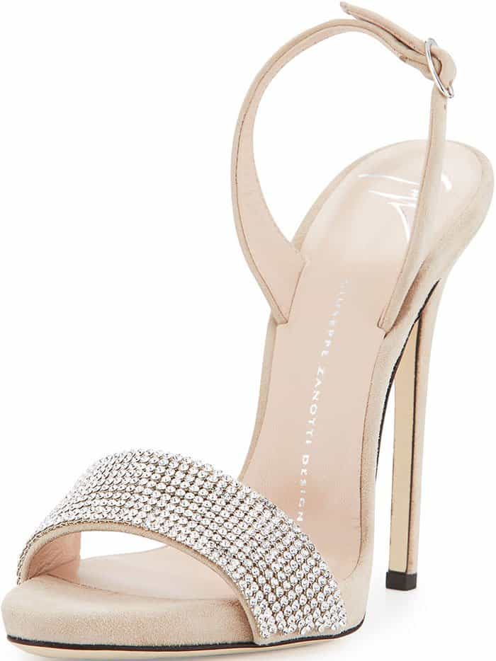 Crystal-Embellished Slingback Sandals