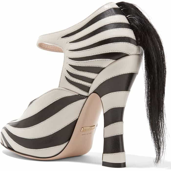 Gucci 'Lesley' Zebra Leather & Fur Pumps