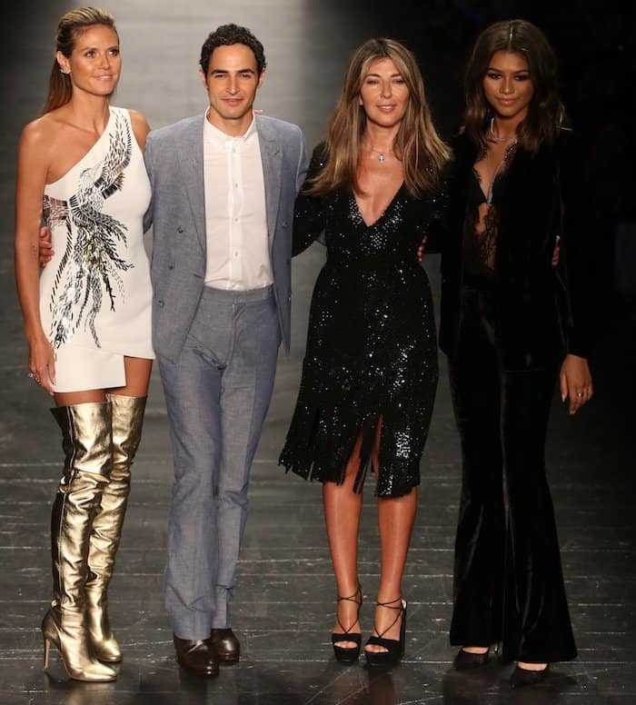 Heidi Klum, Zac Posen, Nina Garcia, and Zendaya during the “Project Runway” finale fashion show during New York Fashion Week