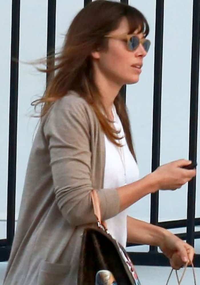 Jessica Biel showcased a stunning new haircut and color in West Hollywood