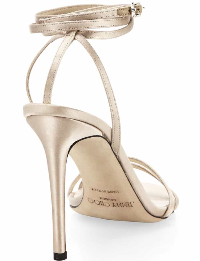 Jimmy Choo Tizzy Ankle-Wrap Sandals Natural