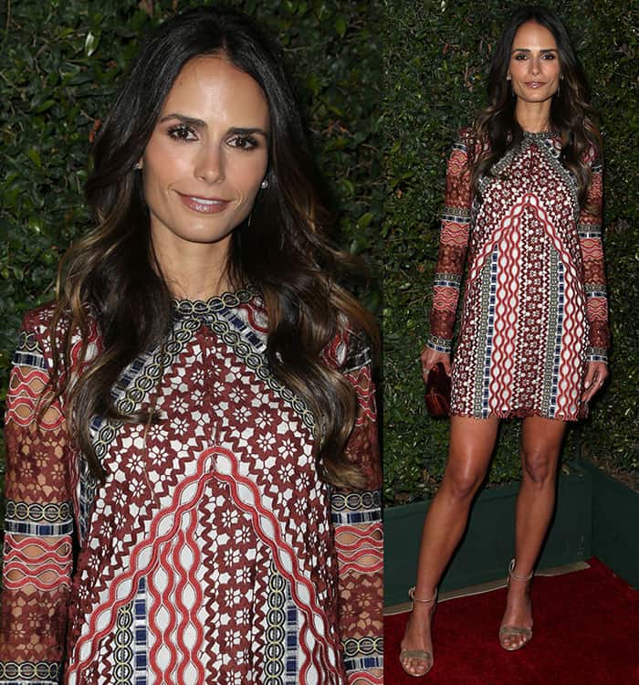 Jordana Brewster, a longtime admirer of Tory Burch, elegantly showcased her penchant for the brand during the premiere party for Fox's "Lethal Weapon"