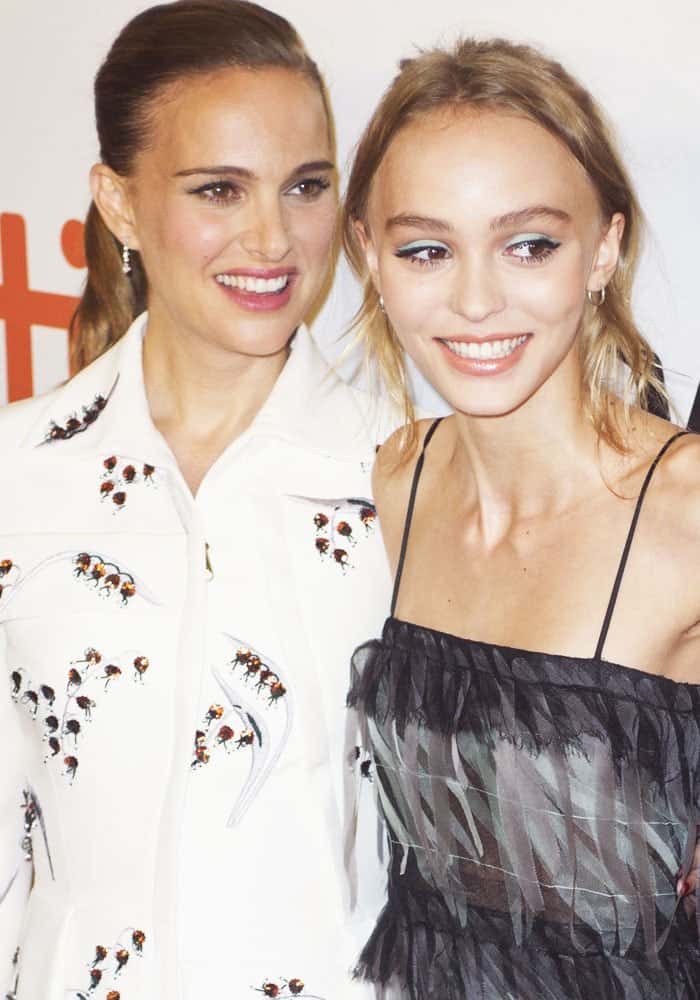 Lily-Rose Depp shares a laugh with her "Planetarium" co-star Natalie Portman