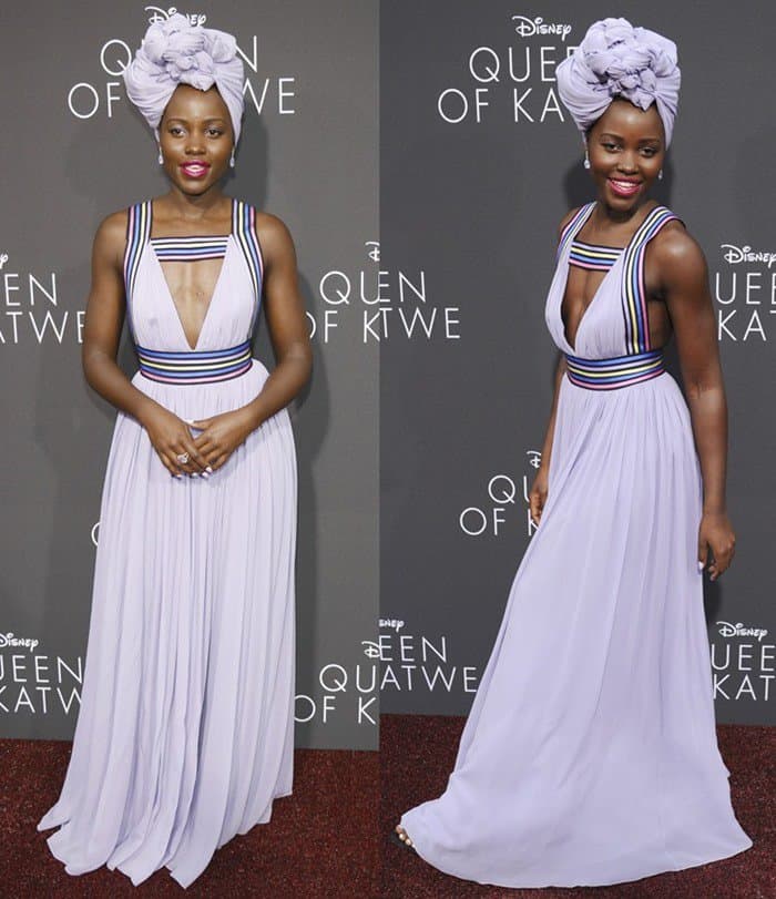 Lupita Nyong'o radiates fashion royalty vibes in a stunning lavender gown