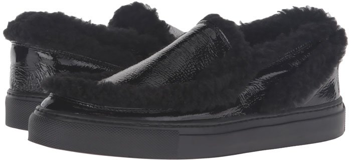 MM6 Maison Margiela Shearling-Trimmed Textured-Leather Slip-on Sneakers