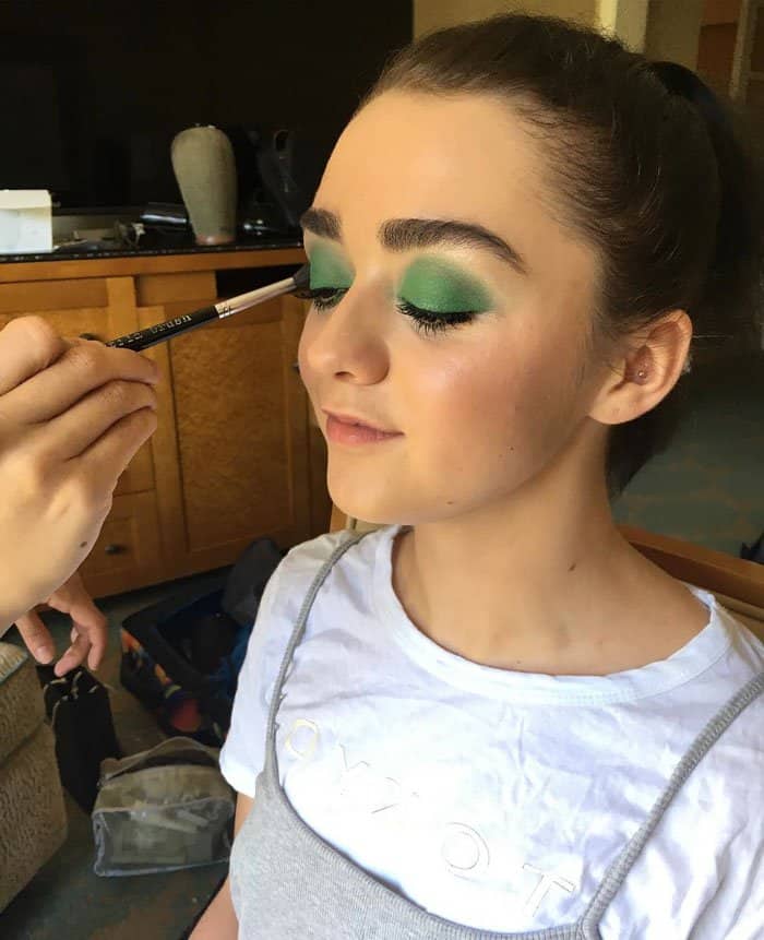 Maisie Williams went on the road less traveled with bold green eyeshadow