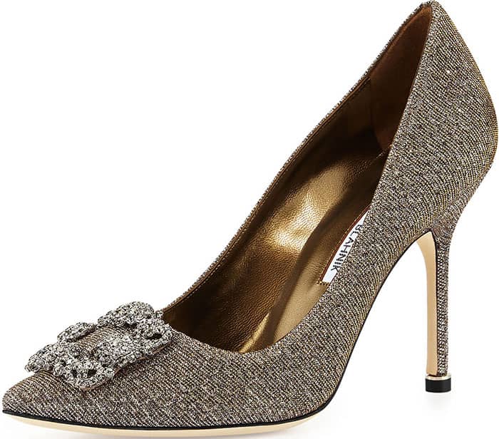 Manolo Blahnik "Hangisi" Glitter Pumps