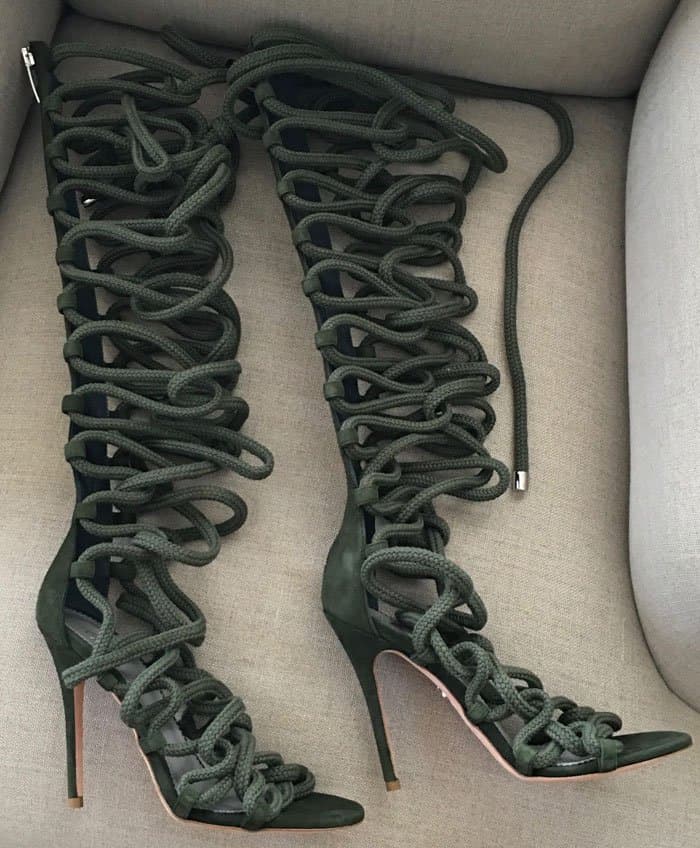 Green Monika Chiang "Milla" Rope Gladiator Sandals