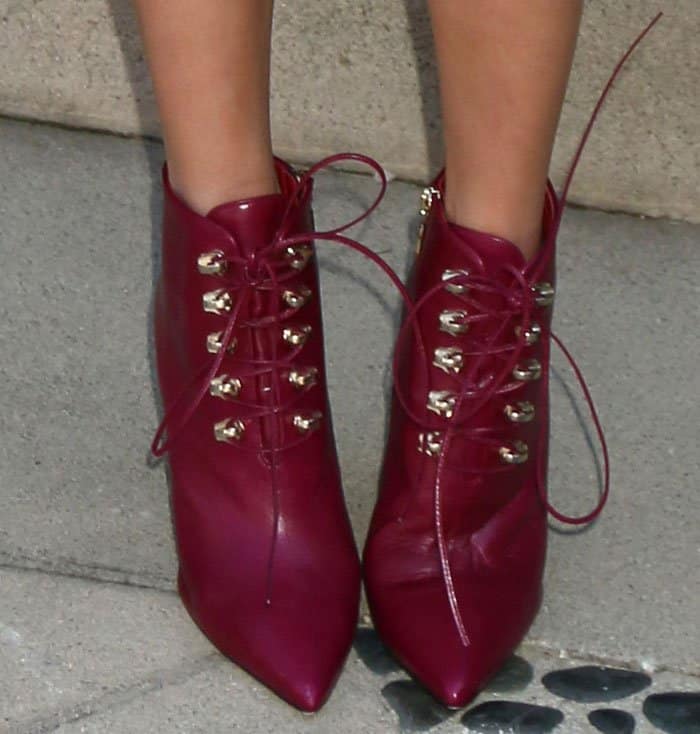 Nina Dobrev donned a pair of Cesare Paciotti's "Sveva" boots