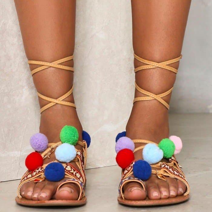 'On the Ball' Pom Pom Sandal