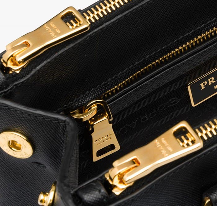 The hardware is critical in determining the authenticity of a Prada bag