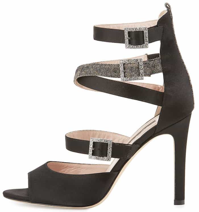 SJP by Sarah Jessica Parker "Fugue" Strappy Satin Sandal in Black