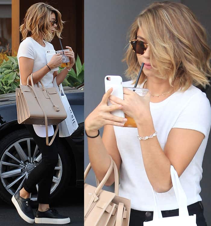 Continuing to amaze with her ever-evolving hairstyles, Sarah Hyland leaves hair salon Nine Zero One in West Hollywood
