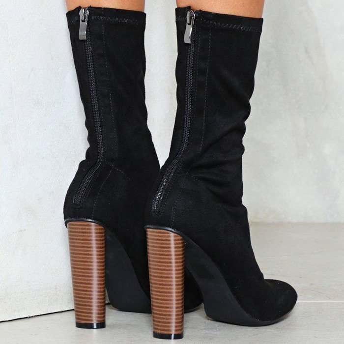 'Sit Tight' Vegan Suede Sock Boot