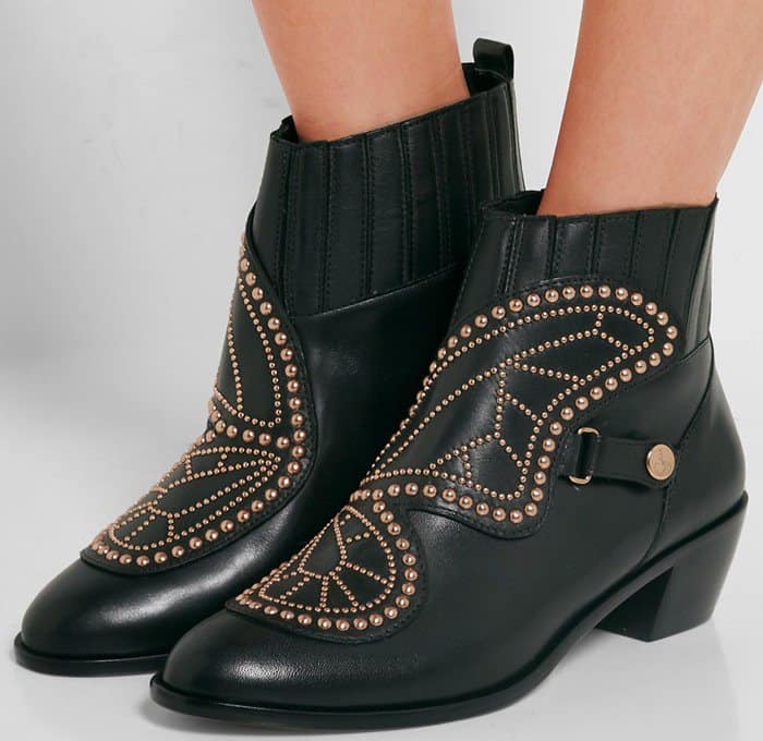 These ankle boots are flawlessly made from glossy black leather