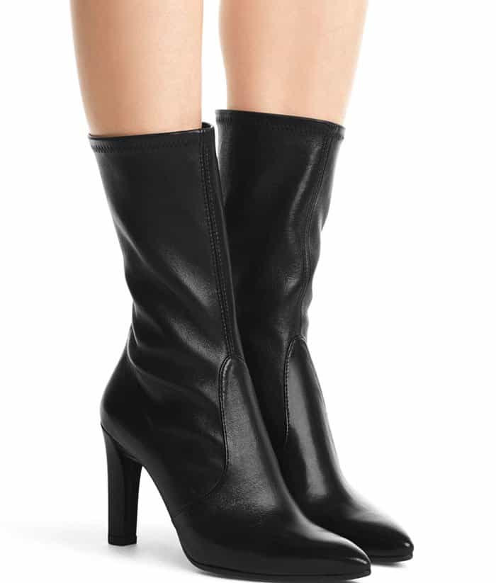 Stuart Weitzman "Clinger" Booties Black Leather