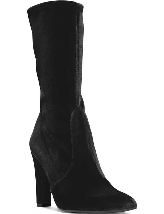 Stuart Weitzman "Clinger" Booties Black Velvet