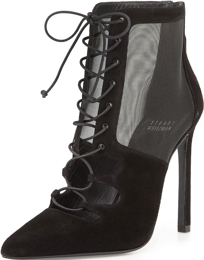 Stuart Weitzman "Dramaqueen" Lace-Up Booties