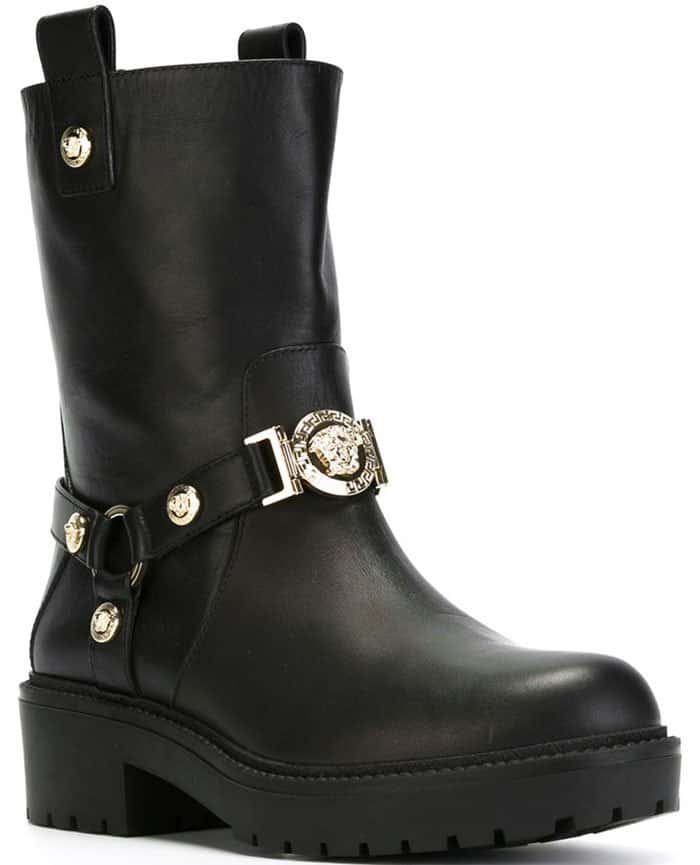 Black Versace "Medusa" Boots