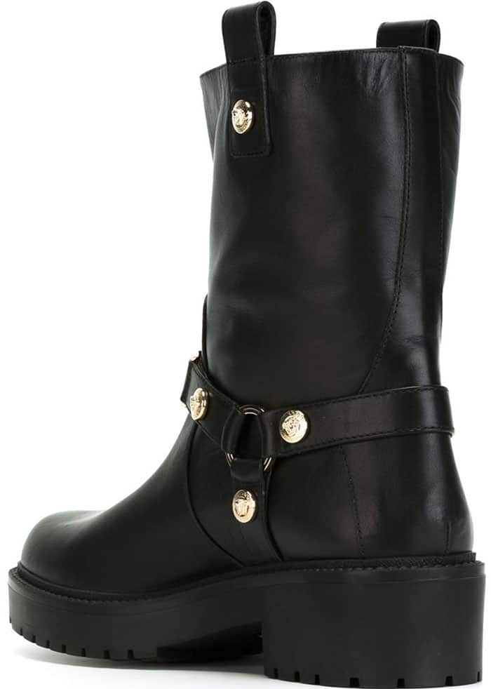 Black Versace "Medusa" Boots