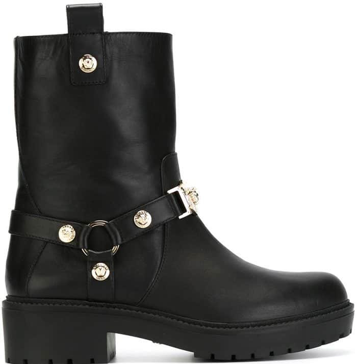 Black Versace "Medusa" Boots