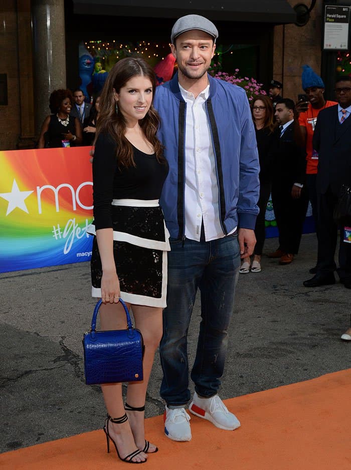 Leading stars Anna Kendrick and Justin Timberlake promoting the computer-animated movie Trolls