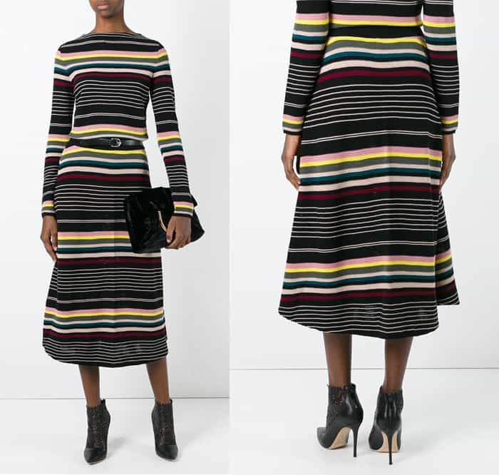 antonio-marras-striped-a-line-skirt